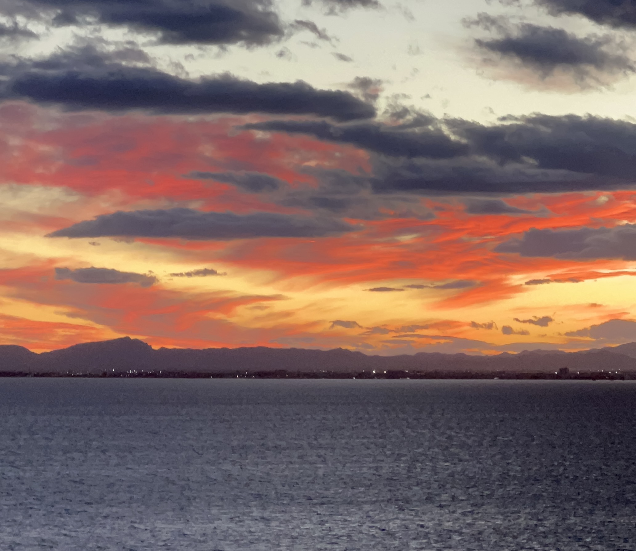 Las mejores puestas de sol en la playa Veneziola, desde apartamento con vistas al mar en alquiler vacacional en La Manga del Mar Menor